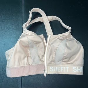 Shefit Sandstorm Nude Zip Up Adjustable Sports Bra-2 Luxe
